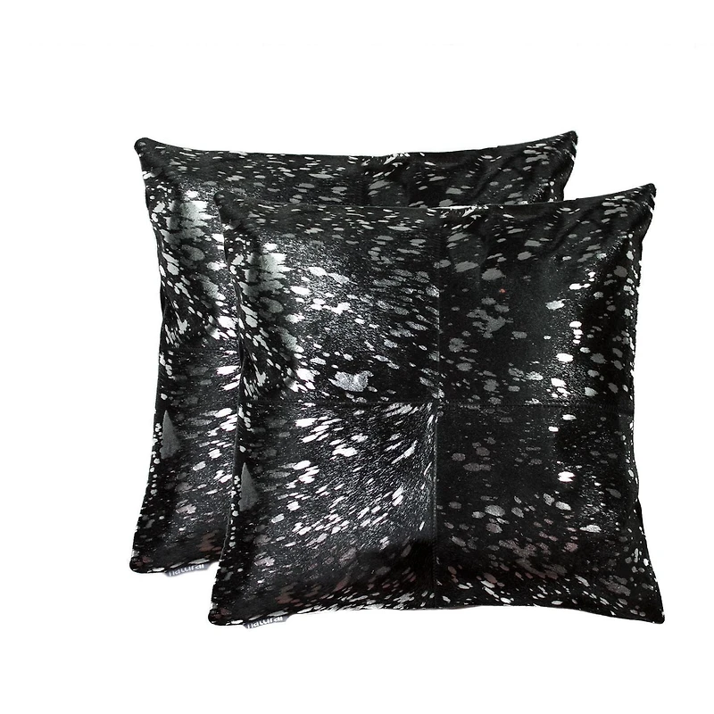 COUSSINS TORINO QUATTRO EN PEAU DE VACHE 18"X18" 2 PQT
