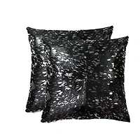 COUSSINS TORINO QUATTRO EN PEAU DE VACHE 18"X18" 2 PQT