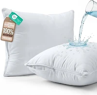 Lot de 2 protège-oreillers imperméables à fermeture éclair Beddora, format Queen, 51 x 76 cm – Protection contre les punaises de lit et les acariens, housses d'oreiller douces et silencieuses