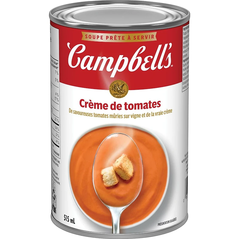 Campbell's® Creamy Tomato Ready to Serve Soup (515mL Can), Shelf Stable, Ready to Serve Soup 515 mL