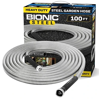 Bionic Steel 100-Foot Heavy-Duty Stainless Steel Garden Hose