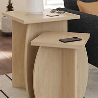 Tables d’appoint gigognes Voler de Novogratz, chêne clair