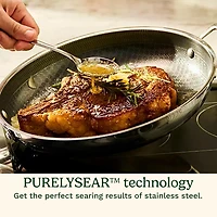 Cuisinart FusionPlus Poêle à frire antiadhésive de 25,4 cm, en acier inoxydable, compatible avec induction, sans PFAS