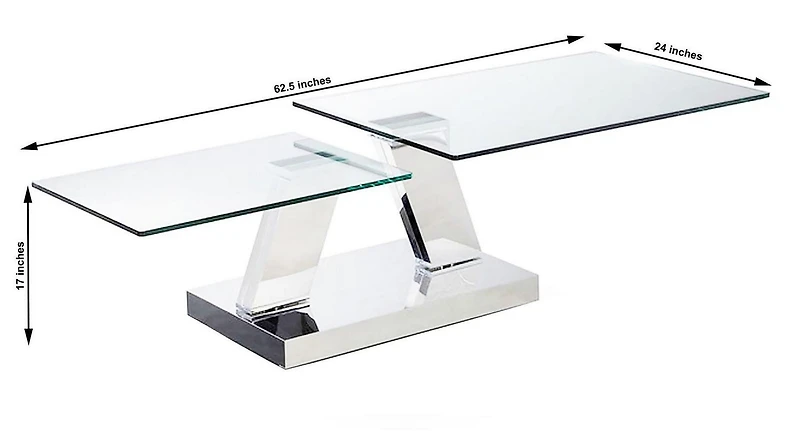 Canadian Manhattan Extendable Coffee Table Silver