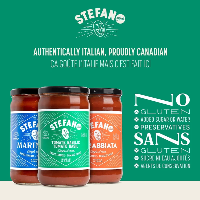 Sauce pour pâtes tomate basilic Stefano Faita 648 mL