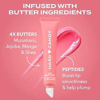 Hard Candy Lip Butter Glowy Balm, Pêche fouettée, teinte rose pêche transparente, brillance, hydratation