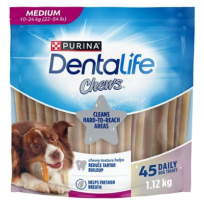 DentaLife Chews Gâteries Pour Chiens Moyens Pour les Soins Buccodentaires Quotidiens 248g-1,12kg