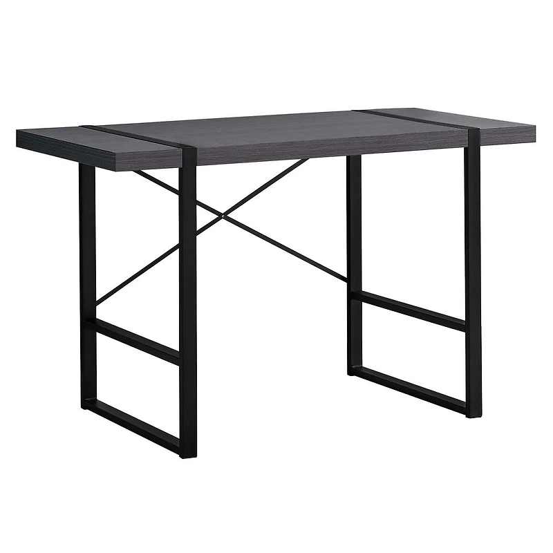 Monarch Specialties Bureau, Bureau À Domicile, Ordinateur Portable, 48"l, Travail, Métal, Stratifié, Gris, Noir, Contemporain, Moderne