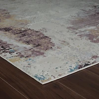 Tapis d'interieur abstrait Rug Branch Nomad, beige bleu, moderne - Salon, chambre, salle a manger et cuisine