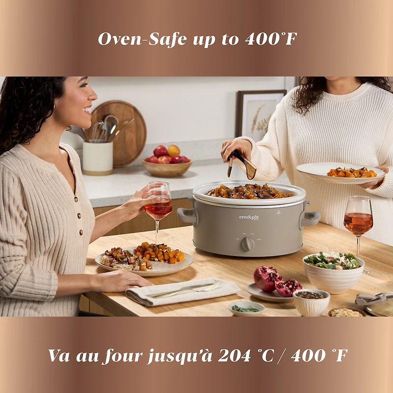 Mijoteuse manuelle série Design Crock-Pot de 6 L (6 pintes), brun alpaga