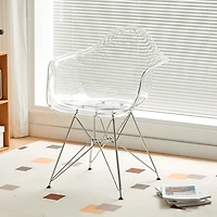 Heavenly Collection Clear & Chrome Bucket Chair
