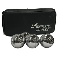 Swiftflyte Advanced Steel Pétanque Set, Chrome-Plated Steel Boules Lawn Game with Jack and Nylon Carry Case