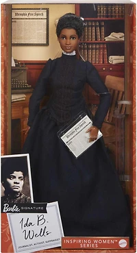 Poupée Ida B. Wells Femmes Inspirantes Barbie avec journal