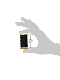 Fil GÜTERMANN en coton 50wt, 250m, Noir, Résistant et Brillant pour la Couture 250 m/273 vgs