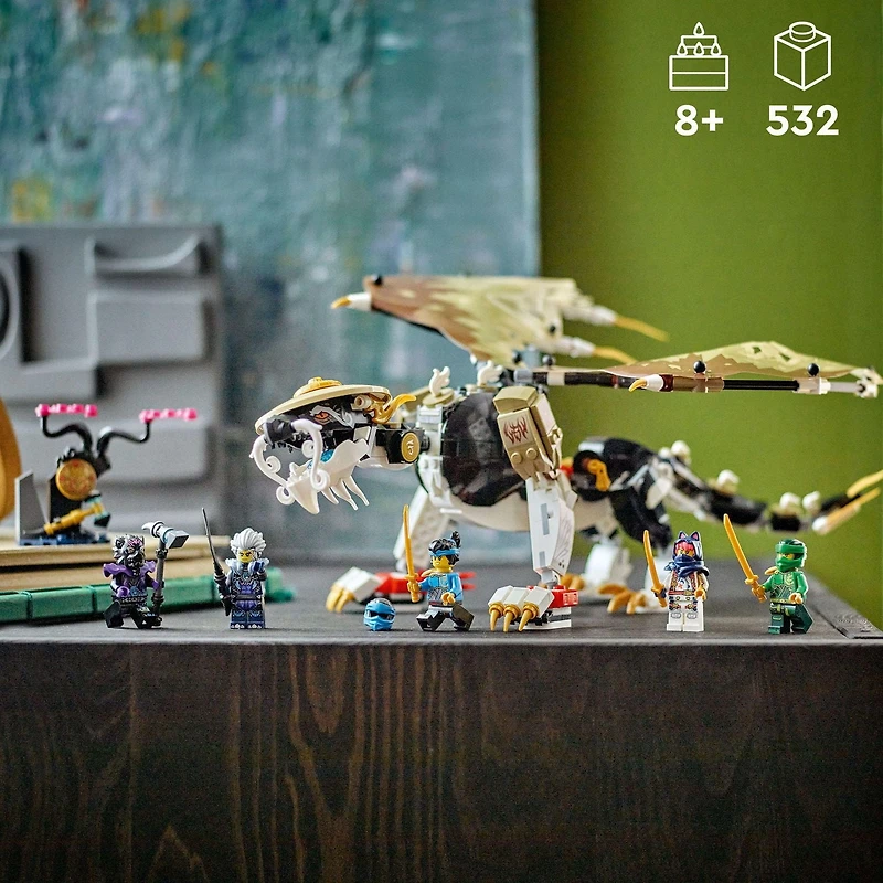 LEGO NINJAGO Egalt the Master Dragon Action Figure, Hero Toy Battle Set with 5 Ninja Minifigures for Group or Independent Play, Dragon Toy Gift Idea for Boys and Girls Ages 8 and Up, 71809, Includes 532 Pieces, Ages 8+