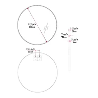 Miroir rond avec cadre en aluminium 31 1/2 po (80 cm)