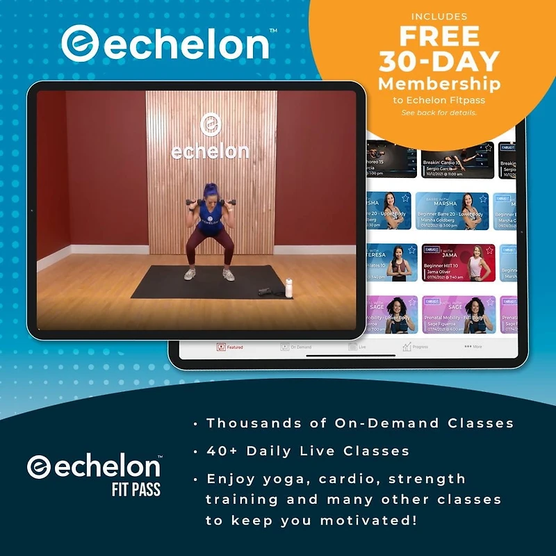 Echelon Flex Ultra Folding Upright and Recumbent Bike with LCD display and FREE 30-day trial of Echelon FitPass membership - Black