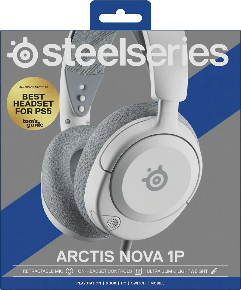 SteelSeries Arctis Nova 1P Gaming Headset (PS5/PS4, Xbox, Switch, PC, Mac, mobile), Multi-Platform Support (3.5mm jack)