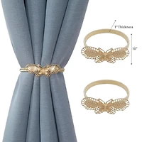 IH Casa Decor Set De 2 Rideaux Tiebacks Butterfly Rose Gold