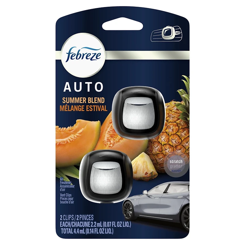Febreze AUTO Air Freshener Vent Clip Summer Blend Scent Car Vent Clip