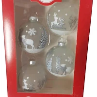 HOLIDAY TIME 65MM x 4CT DEER GLASS ORNAMENT