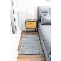 Tapis tissé à plat en coton à chevrons Fabstyles pour salon, couloir, patio