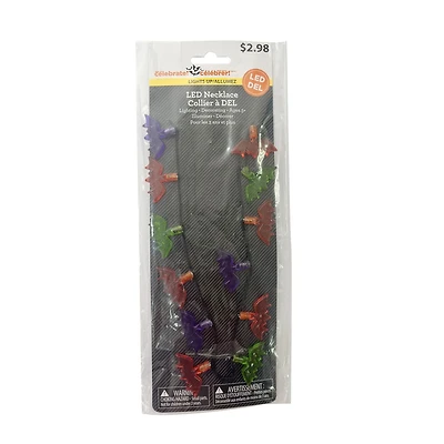 Façon de célébrer collier LED avec forme de chauve-souris pour traiter ou astuce et fête d’halloween
