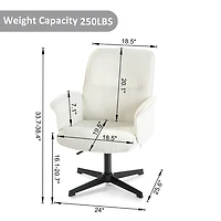 Lot de 2 fauteuils pivotants et ergonomiques Homy Casa, hauteur réglable, en chenille beige, pour salon