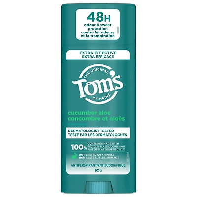 Tom’s of Maine Cucumber Aloe Antiperspirant for Women and Men, With Recycled Aluminum, 92g, Tom's of Maine Cucumber & Aloe Antiperspirant