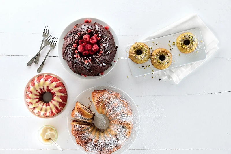 Lekue - Moule à savarin spiral de 20 cm, Rouge