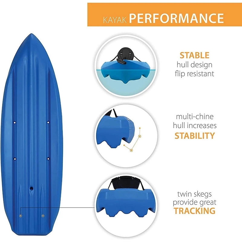 LIFETIME Lotus 96" Sit-On Kayak with Paddle, Blue