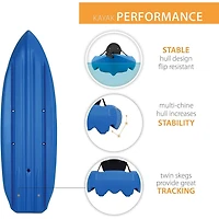 LIFETIME Lotus 96" Sit-On Kayak with Paddle, Blue