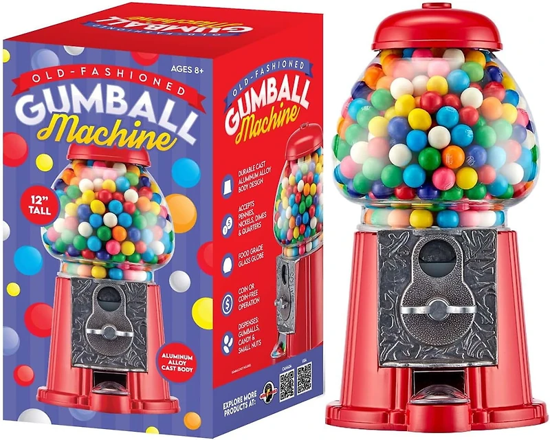 Tradeopia 12" Gumball Machine for Kids and Adults, Old Fashioned Metal Gumball Machine