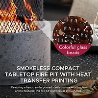 Sunjoy Foyer de Table Sans Fumée monté en Bas ,Feu de Camp de camping en plein air, deux flammes réglables