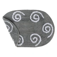 Reversible Cotton Tourbillonnant Ovale Tapis De Bain (16 X 24) (Gray) - Set of 2