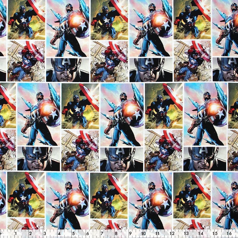 Fabric Creations Marvel Avengers Captain America Cotton Fabric by the Metre 111 cm (44")