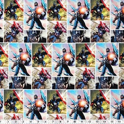 Fabric Creations Marvel Avengers Captain America Cotton Fabric by the Metre 111 cm (44")