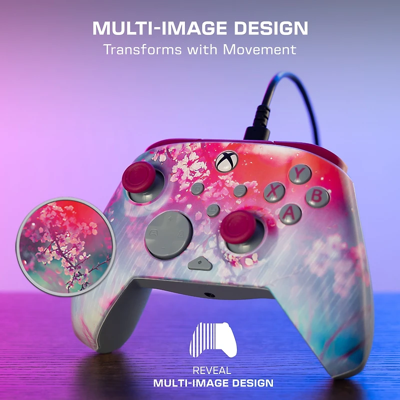 Manette de gaming filaire Turtle Beach Rematch Advanced - Sous licence pour Xbox Series X|S, Xbox One et PC Windows - Lenticulaire, multi-design, boutons programmables, gâchettes - Kyoto Bloom