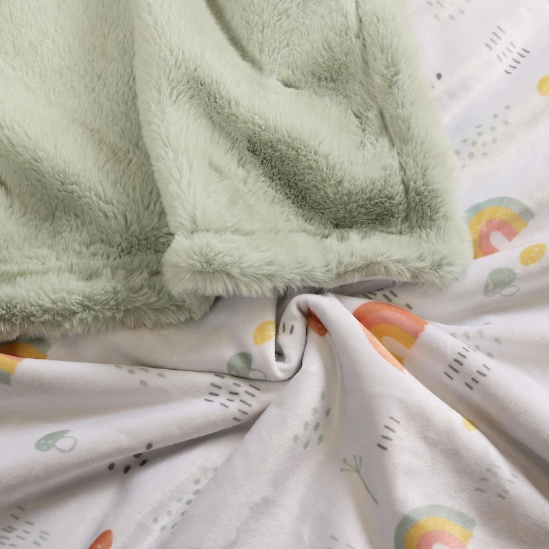 George Baby Plush Reversible Faux Fur Blanket, Baby blanket