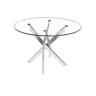 Heavenly Collection Star Dining Table, Tempered Glass Dining Table, Round Glass Dining Table, Dining Table, Cross Dining Table
