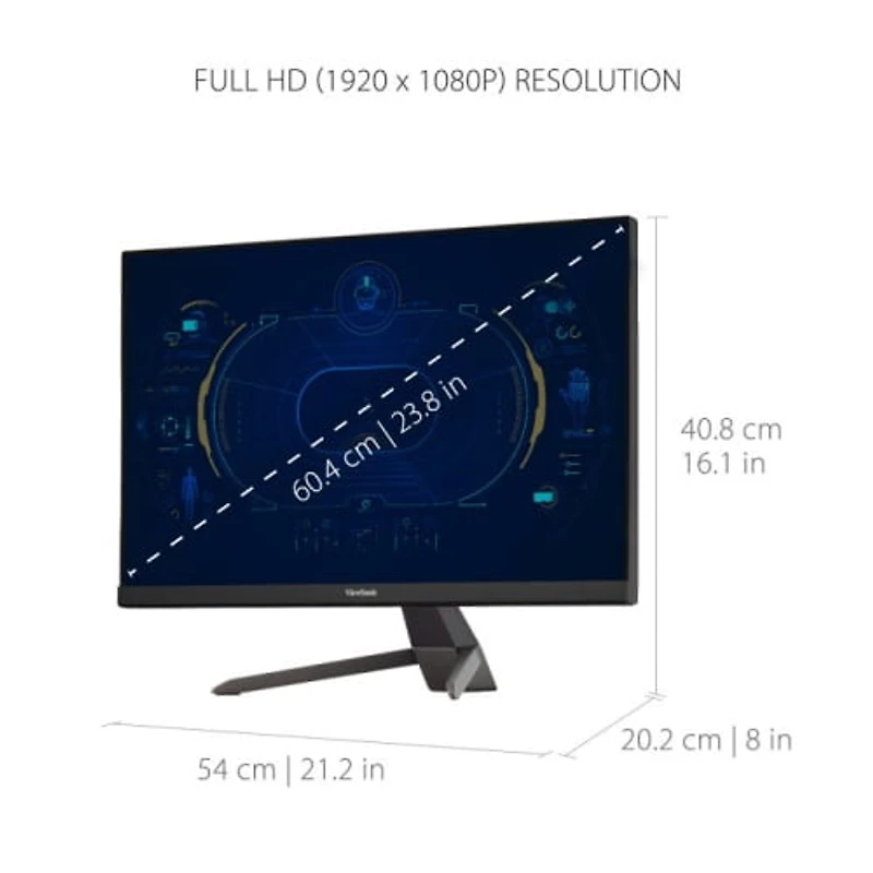 ViewSonic Entertainment VX2467-MHD 24", 1920 x 1080, Black, VX2467-MHD