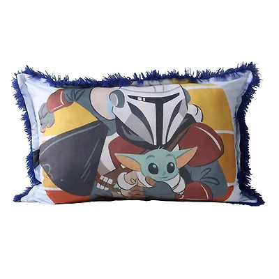 Oreiller géant en fourrure funky pour enfants Star Wars The Mandalorian, 20 po x 30 po