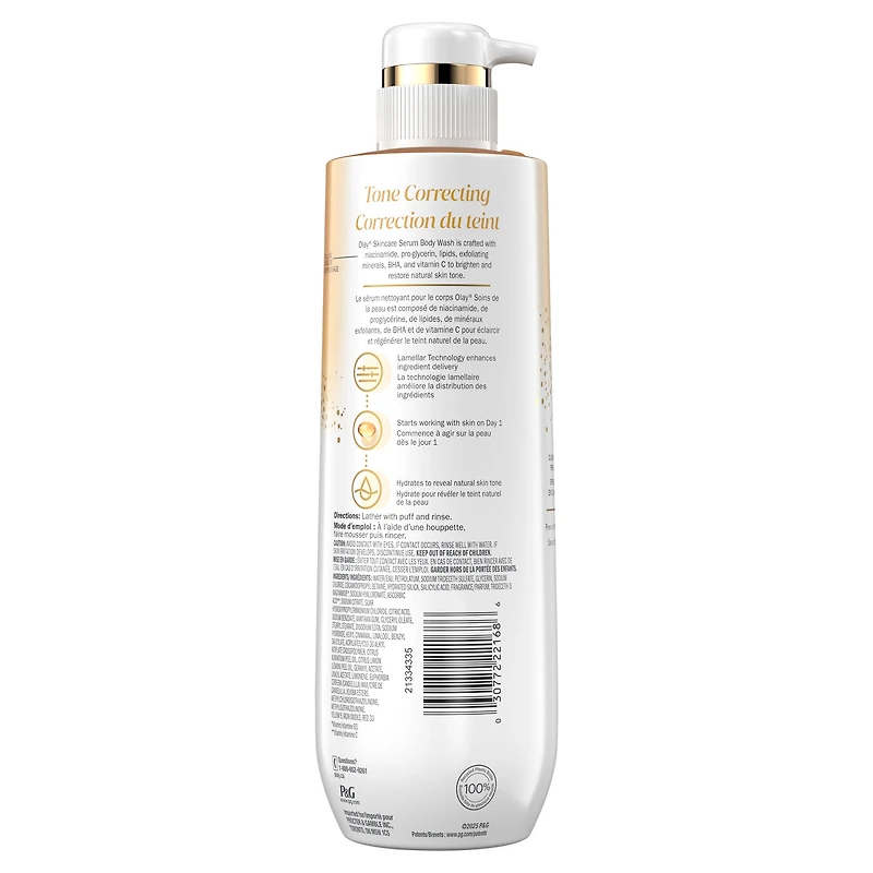 Nettoyant pour le corps Olay Correction du teint avec complexe de sérum BHA et vitamine C, 591 mL