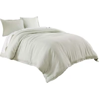 Better Homes & Gardens 3-Piece Soft Sea Crinkled Gauze Duvet Set, Adult King, Corner & side interior ties. Hidden Button Closure. Envelope Closure on Shams.
