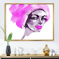 Designart Afro American Woman Fashion Portrait FLOAT FRAME WALL ART