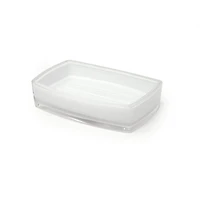 MAINSTAYS Acrylic Soap Dish, WHITE ACRYLIC SOAP DISH