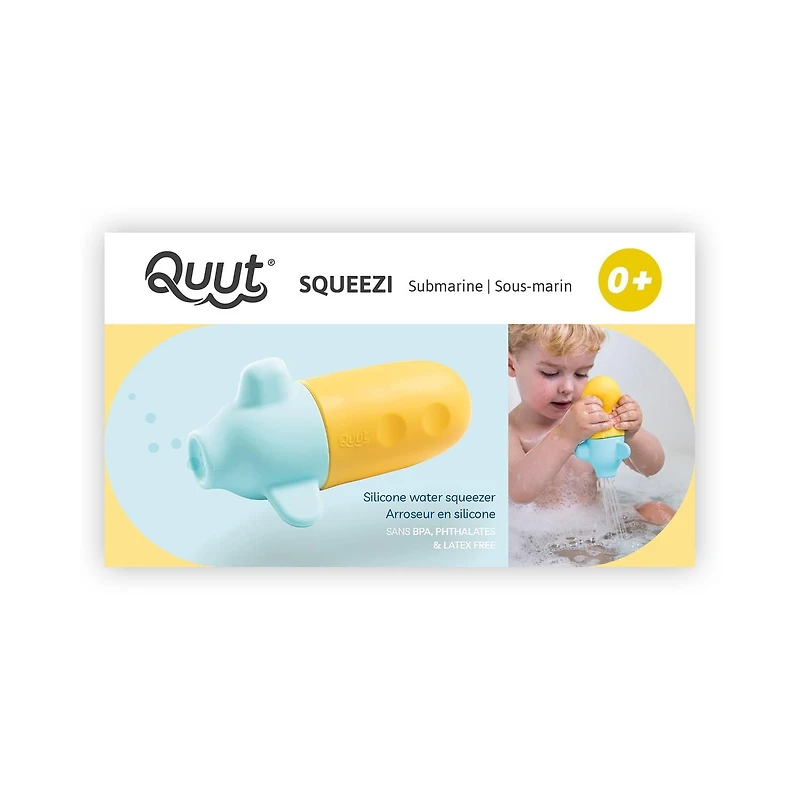 Quut - Sous-Marin Squeezi - Facile à Nettoyer - Squish, Squash, Squeezi - Amusement au Bain - Facile à Remplir & Presser par Petites Mains - Flotte Après Utilisation - Parfait pour le Jeu de Bain