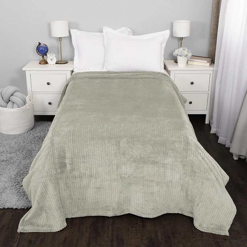 Couverture jacquard au toucher velours, vert 66po x 96po