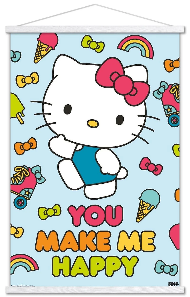 Hello Kitty - Happy Wall Poster, 22.375" x 34"