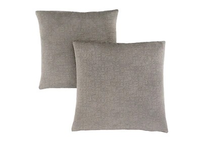 Monarch Specialties Pillows, Set Of 2, 18 X 18 Square, Insert Included, Decorative Throw, Accent, Sofa, Couch, Bedroom, Polyester, Hypoallergenic, Grey, Modern